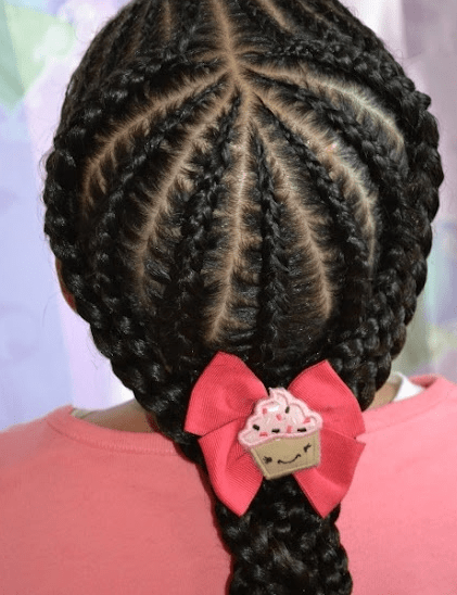 heart shaped cornrow braids for kids