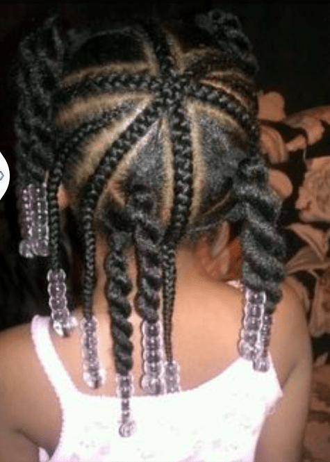 multi sides braided plaits for girls