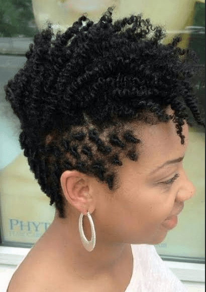 mini coils twistout updo natural hair
