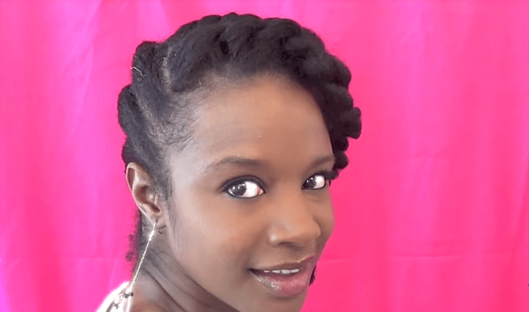chunky two strand flat twist side swept braids protective hairstyles